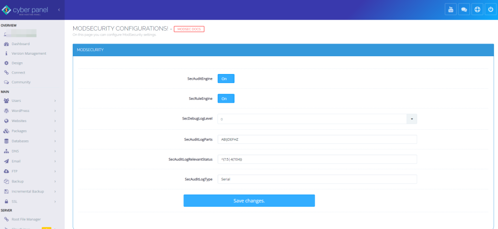 cPGuard WAF required settings and depencies | OPSSHIELD