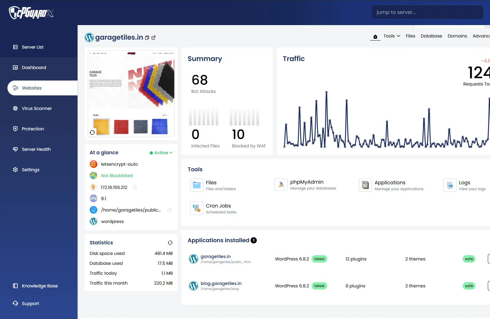 cPGuard X dashboard screenshot